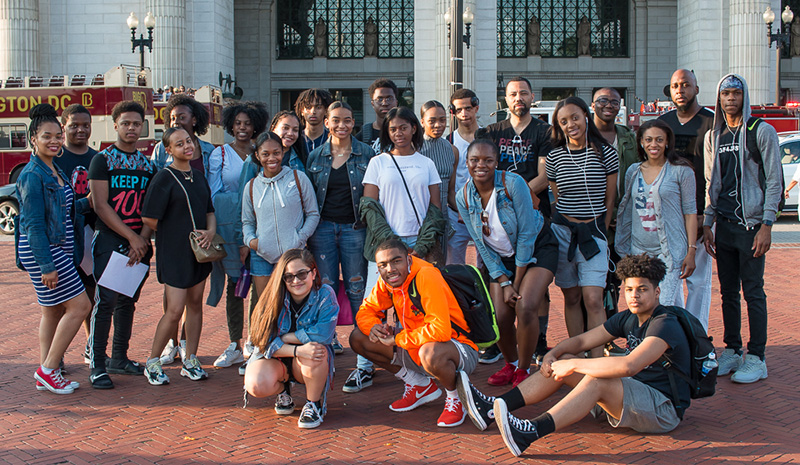 Students on a field trip in Washington D.C.